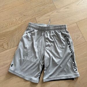Grey and Black Youth Under Armour Shorts, Size Large